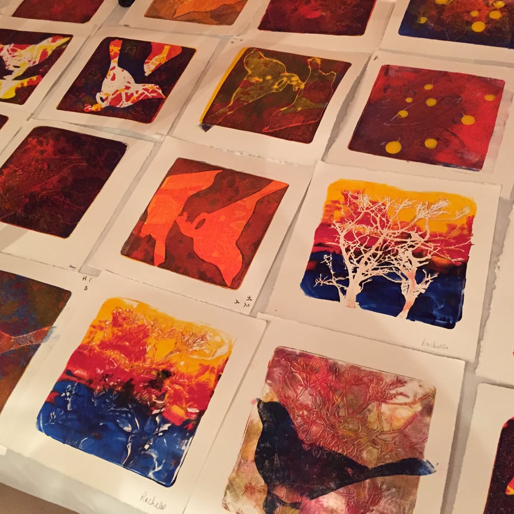 Gelli plate printing class with Kellie Day