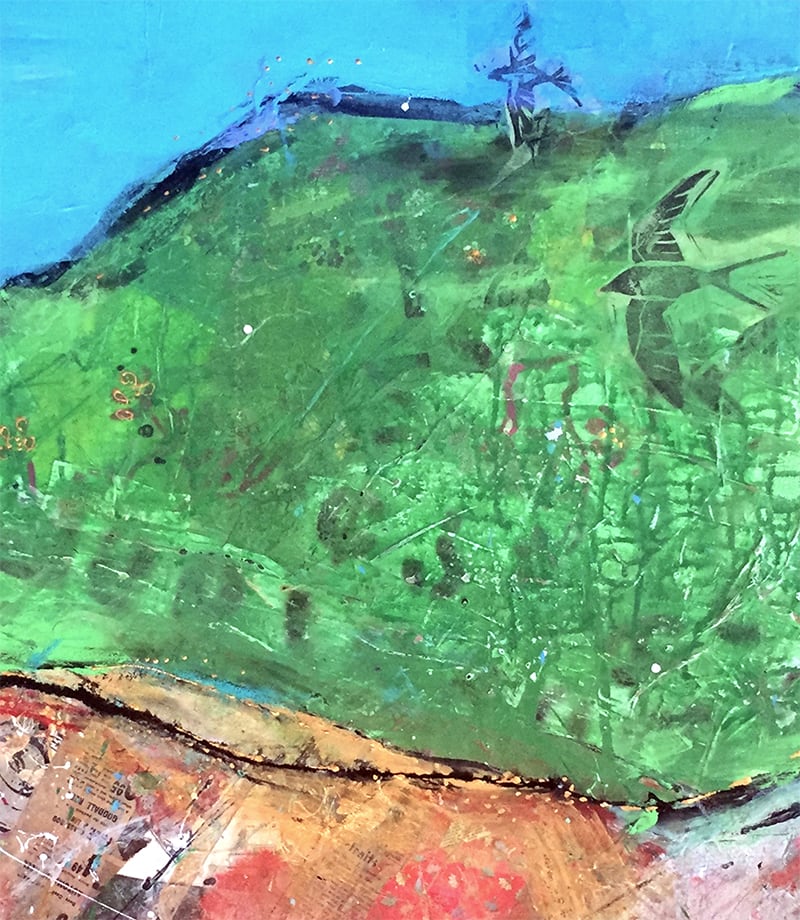 Detail of Red Mountain painting by Kellie Day
