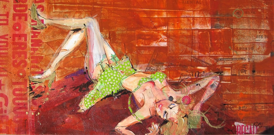Pulp Marcel, mixed media on canvas by Kellie Day, 36" x 18", ©2012