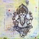 mixed media ganesh painting by kellie day