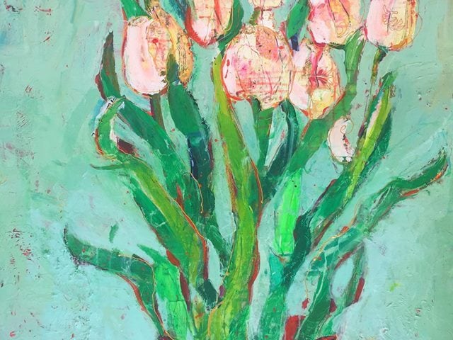 Eternal Tulips, 36" x 48", mixed media on canvas ©Kellie Day