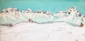 Sneffels Range, mixed media mountain painting ©Kellie Day