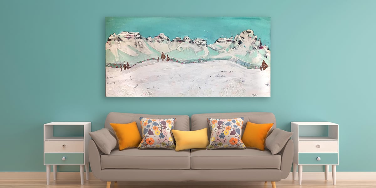 Sneffels Range, mixed media mountain painting ©Kellie Day