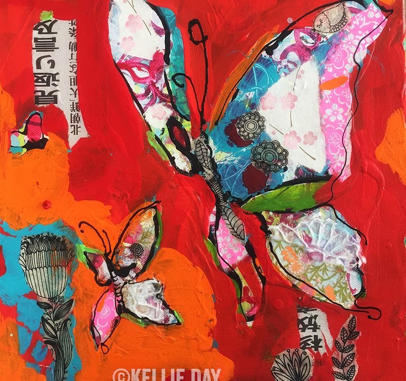 Love Flutter, butterfly painting by Kellie Day