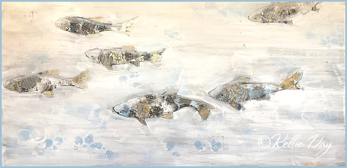 In the Flow fish painting © Kellie Day