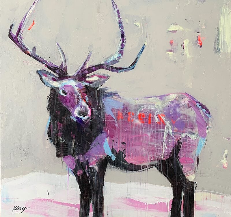 Winter Elk painting ©Kellie Day