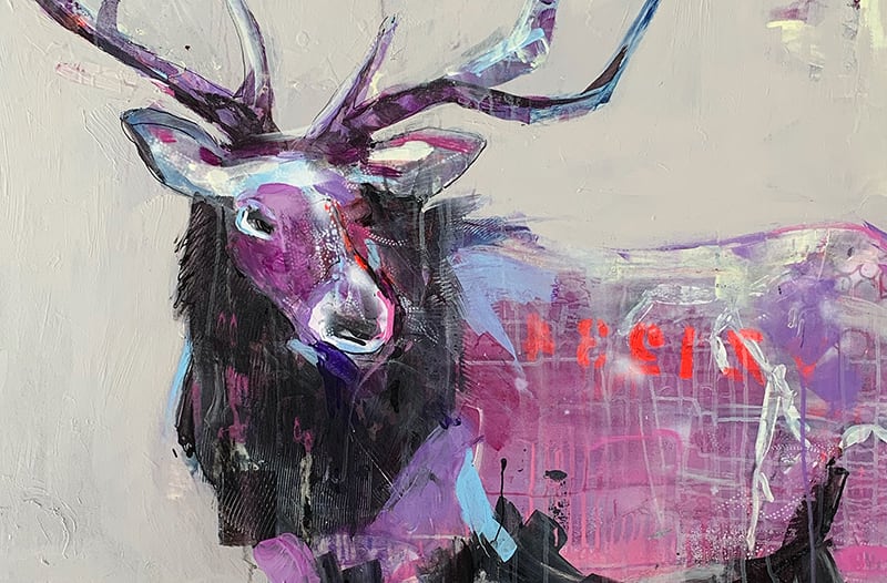 Winter Elk painting ©Kellie Day