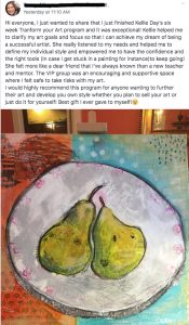 Tracy-facebook review of kellie day art