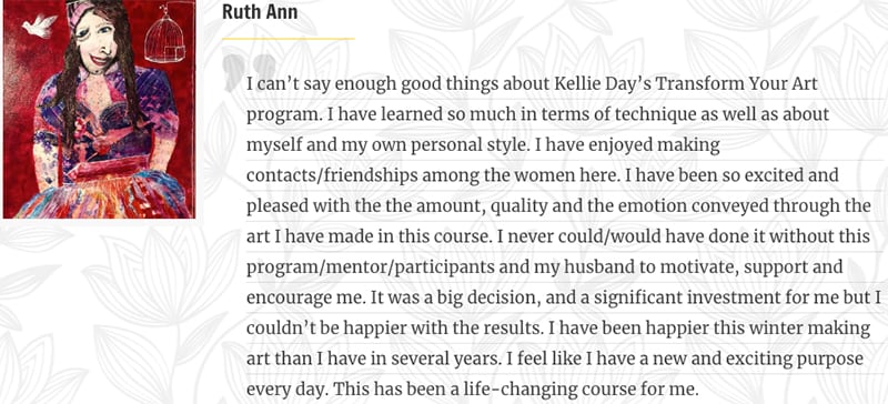 Ruth Ann review of Kellie Day program