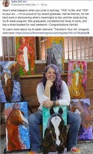 art mentor kellie day helps students get ready for their first show