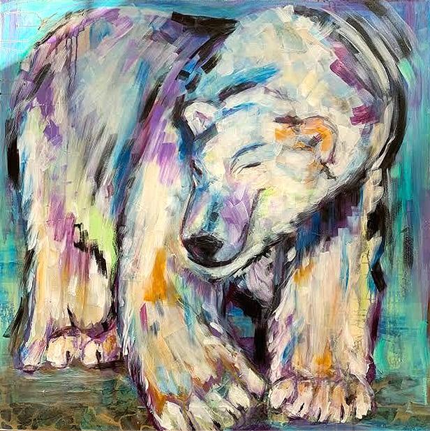 Erin polar bear painting from kellie day class