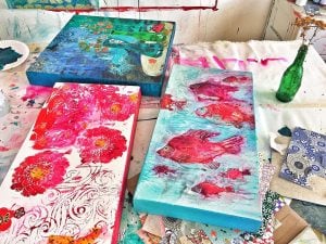 Kellie Day's studio table
