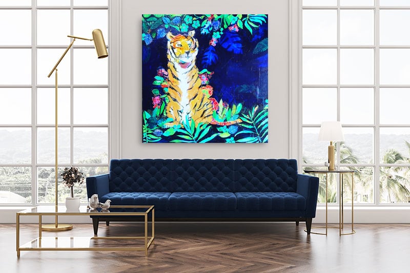 tiger-painting-in-living-room-kellie-day