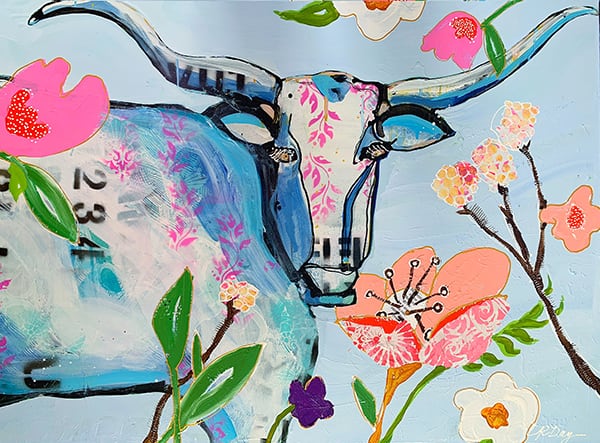 Euphoric Longhorn painting by kellie day