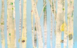 Winter Woods aspen tree painting © Kellie Day