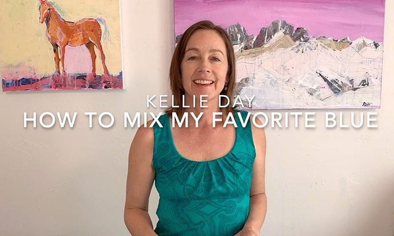 Kellie-Day- on Mixing-Blue paint