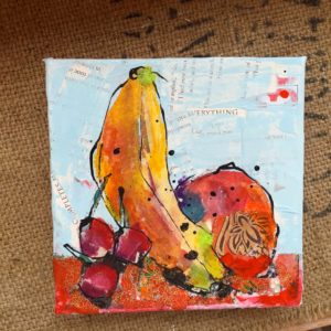 Tutti Frutti watercolor mixed media painting by Kellie Day