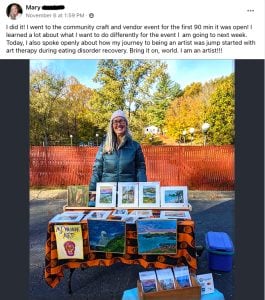 Mary first show after kellie day art program