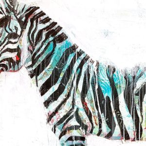 detail of zebra painting by kellie day
