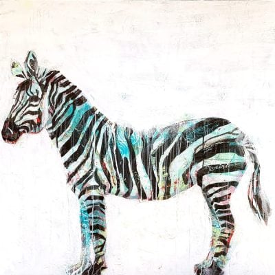 Mixed media Zebra painting
