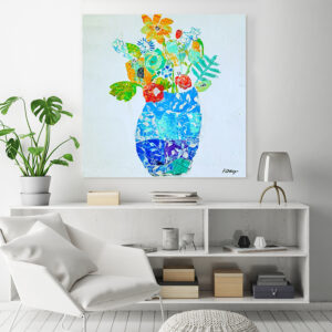 original mixed media flower painting by kellie day