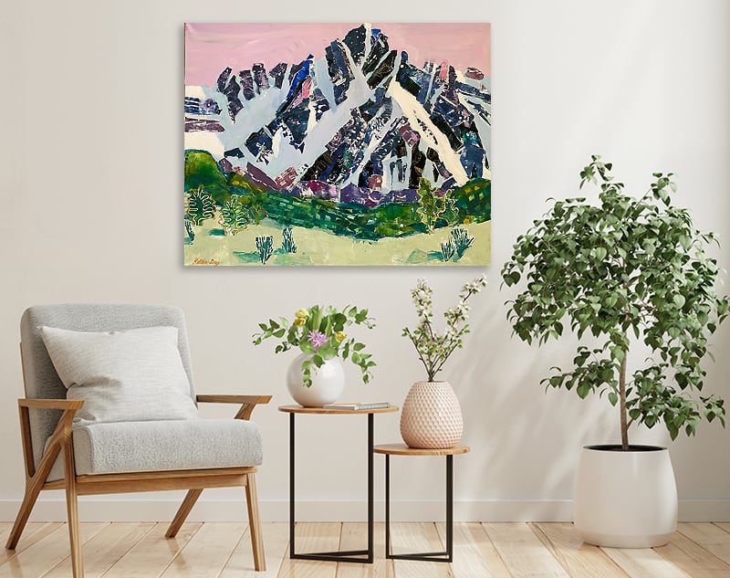 Mt-Sneffels-painting-by-Kellie-Day---on-wall
