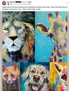 chrystene review of kellie day art mentoring program