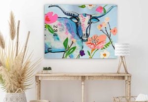 Texas longhorn painting by Kellie Day