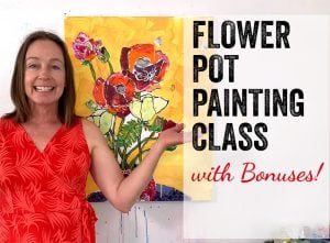 Mixed Media Flower Pot Painting Class with Kellie Day
