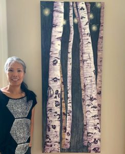 Arlene-with-her-birches-from-kellie-day-art-mentoring-program