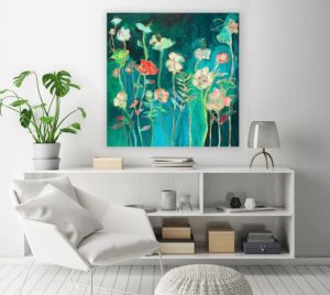 emerald wildflower painting by Kellie Day