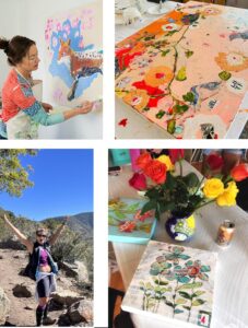 arizona nurture art retreat , mixed media painting retreat with kellie day