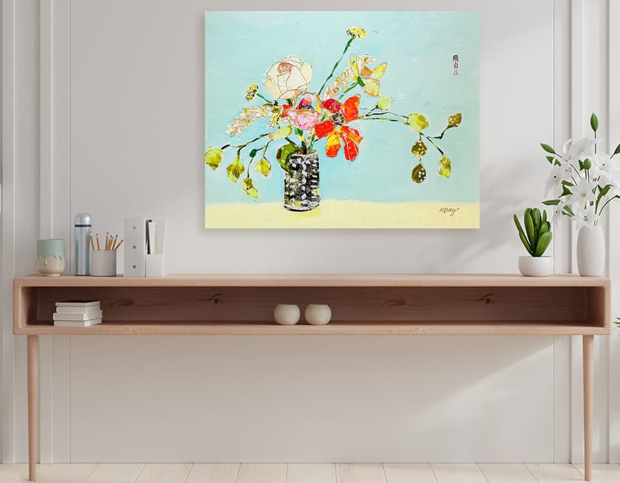 Japanese Flower Arrangement painting by Kellie Day