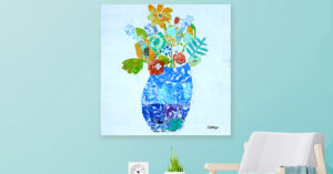 Matisse like flowers in vase by Kellie Day