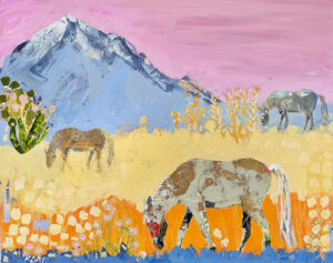Desert paint horses by Kellie Day