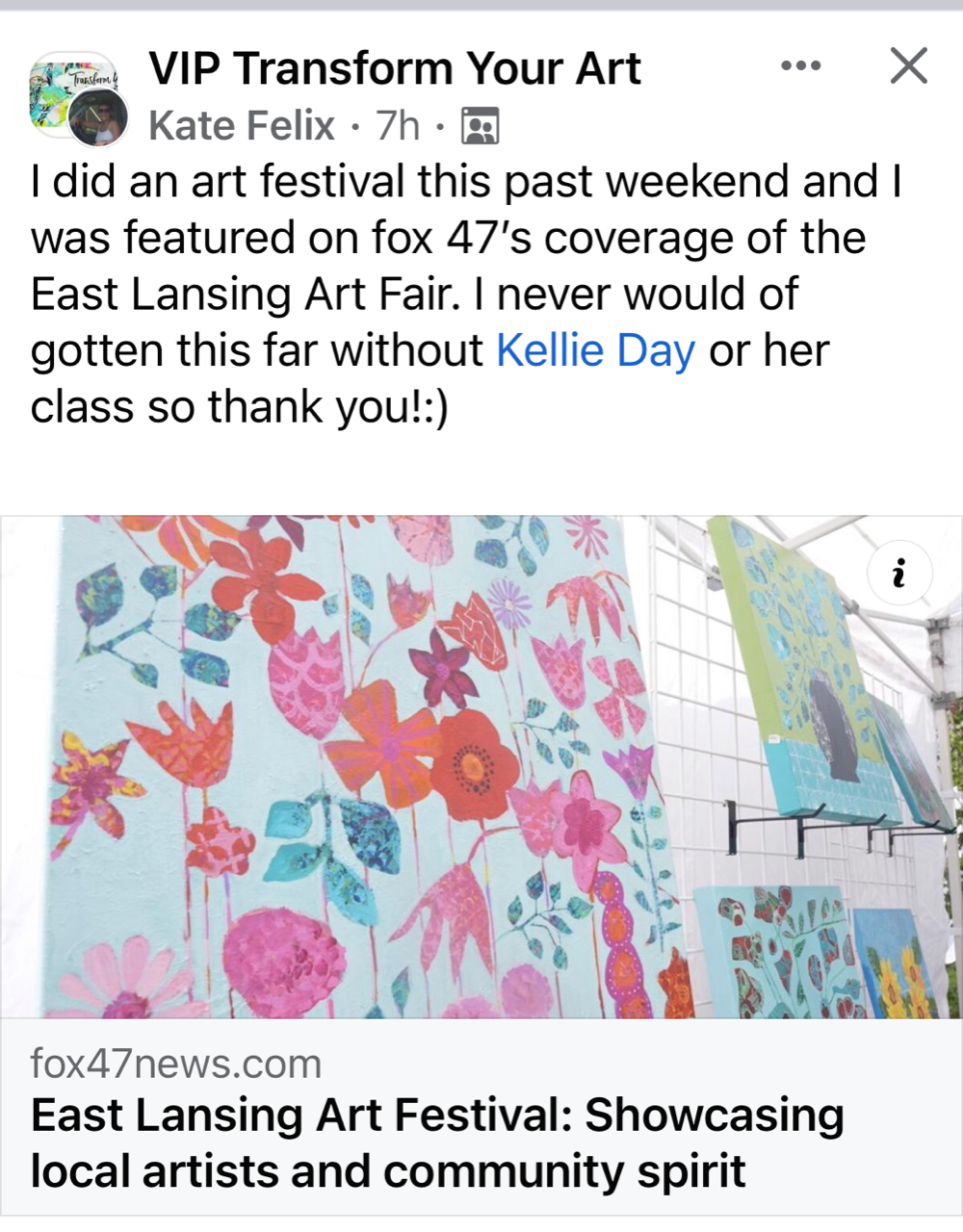 kate review of kellie day art mentoring program