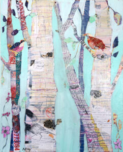Mint aspen tree forest painting by kellie day of colorado