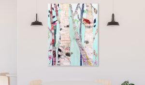 Mint aspen tree forest painting by kellie day of colorado
