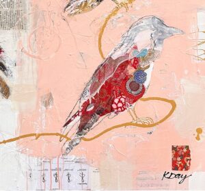 Detail of Becoming - raven painting by Kellie Day