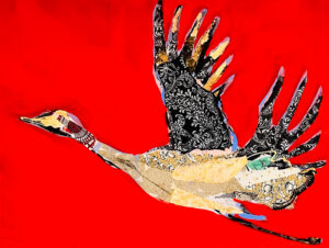 Red Sandhill cranes painting by Kellie Day