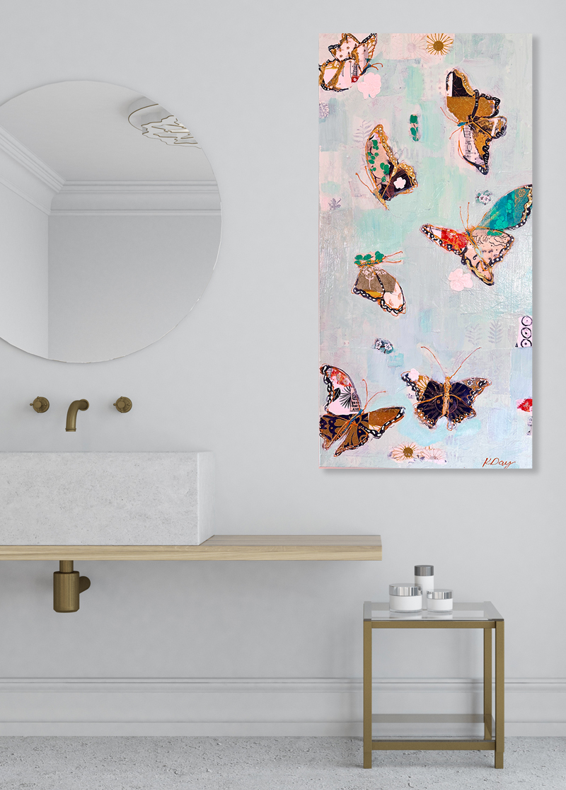 Mariposa, a mixed media butterfly painting by Kellie Day