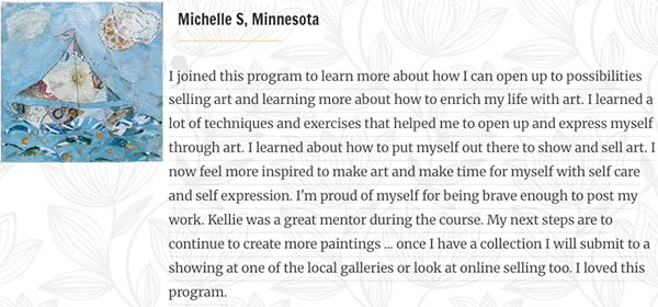 michelle results from kellie day art mentoring program