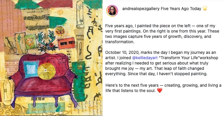 andrea lopez success from kellie day art mentoring program