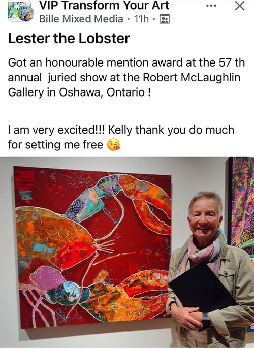 bille success after kellie day art mentoring program