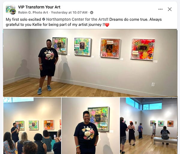 robin first solo show after kellie day art mentoring program