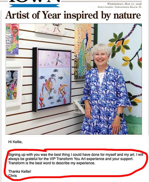 chris success from kellie day art mentoring program