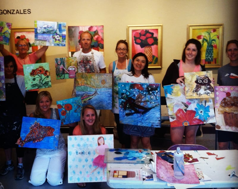 The creative juices were flowing last weekend at  our AHHAA mixed media class in Telluride, Colorado