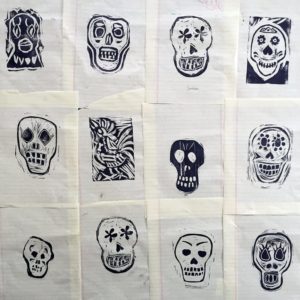 Student-made skull stamps